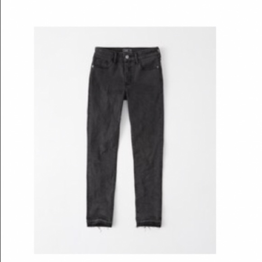 Abercrombie ladies Size 12 washed black, mid-rise super skinny, ankle jeans